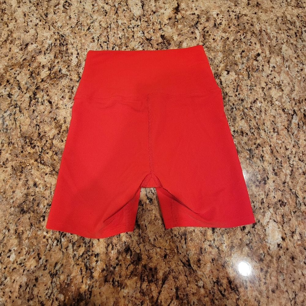 Beach Riot Bike Shorts Ribbed Red Women's Size Small - Picture 9 of 10